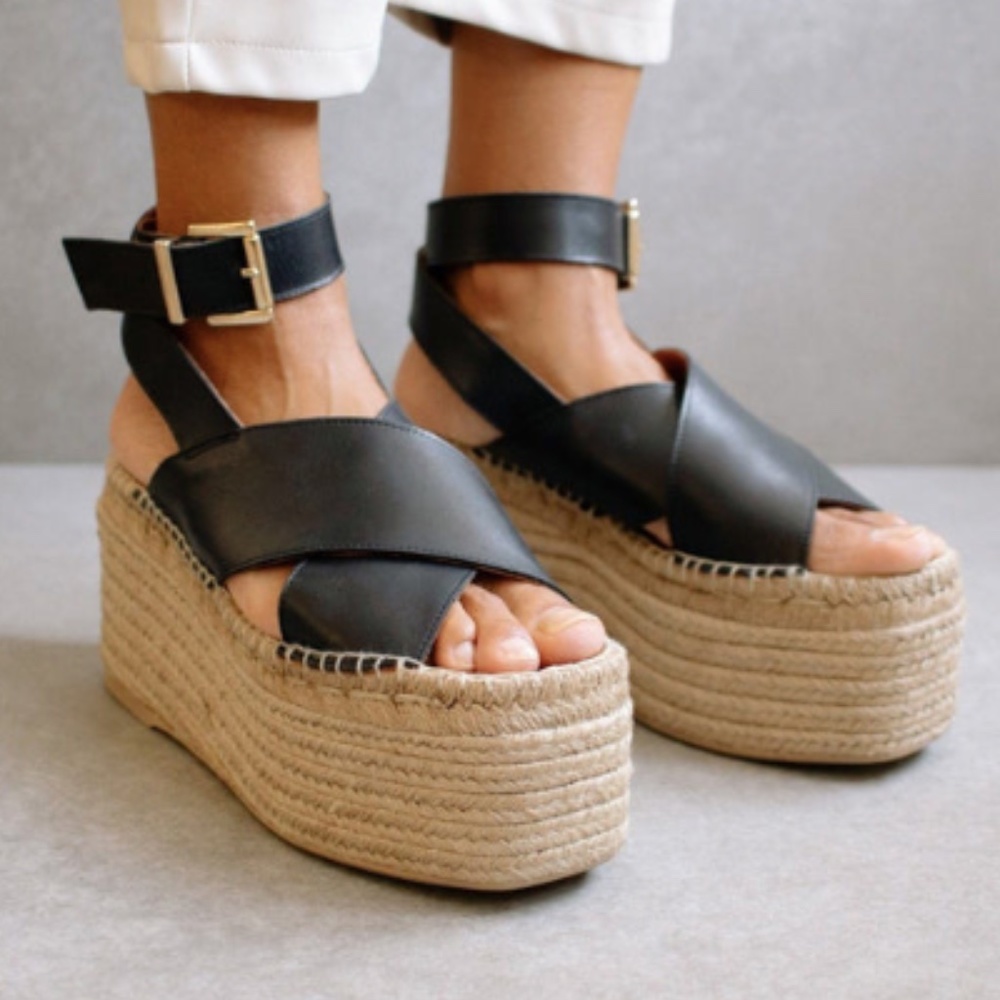 Alohas 40 black platform espadrilles  10 willow black
